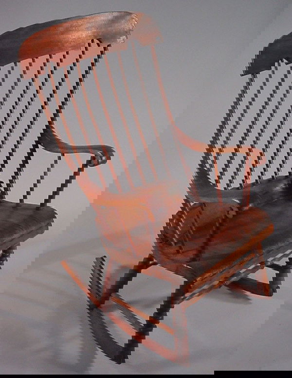 4179 Boston style rocking chair, refinished. ca.1860.