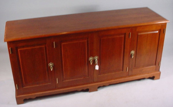 "Stickley" signed wild black cherry console. Mark