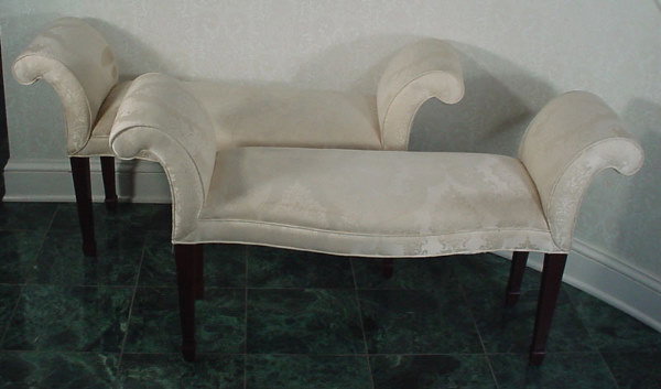Pair of Drexel Heritage Upholstered Benches with r