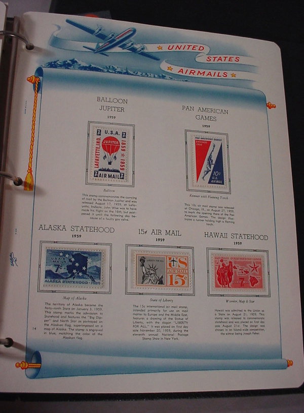 3 books of US stamps collection - air mails and m - 2
