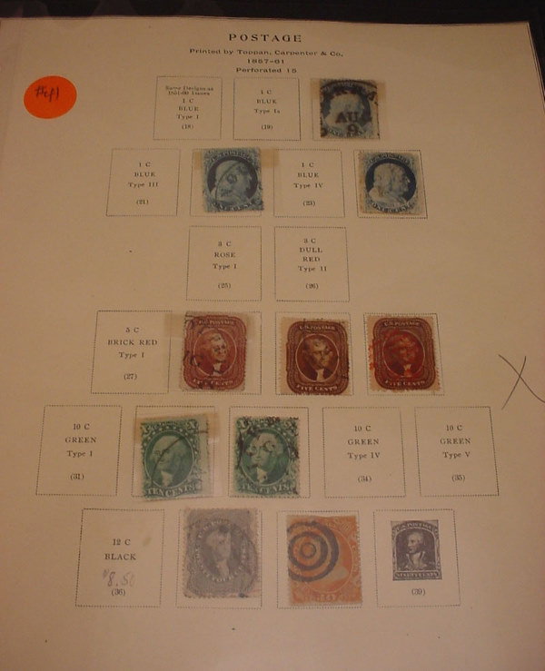 10 early different US stamps 1857-1861 cancelled