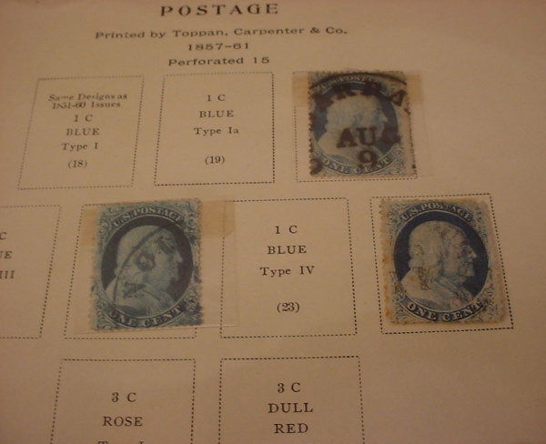 10 early different US stamps 1857-1861 cancelled - 2