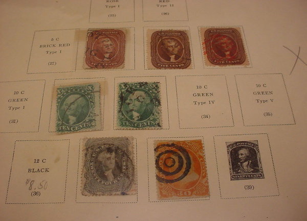 10 early different US stamps 1857-1861 cancelled - 3