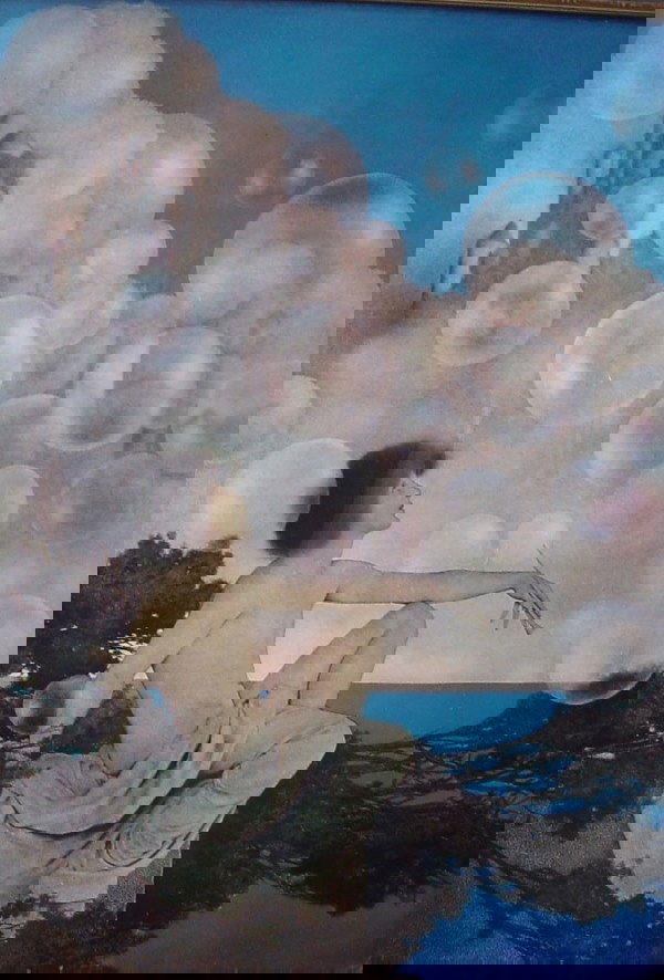 Maxfield Parrish original print in original frame,: Maxfield Parrish original print in original frame, under glass. Retains vivid colors, minor abrasions to frame, one corner loose. 17 5/8"h x 13 3/8"w x 1"d