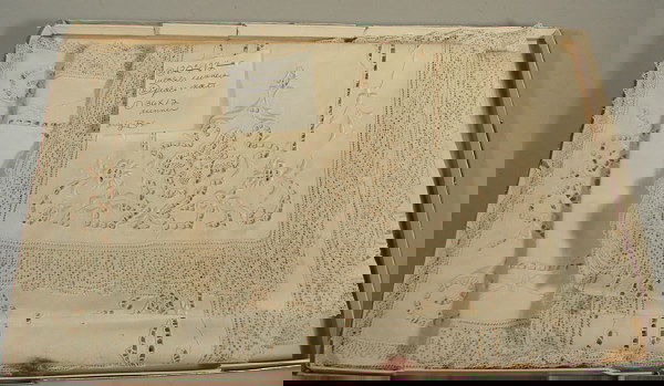 Two Linen table runners 120" x 12" and 2 place ma: Two Linen table runners 120" x 12" and 2 place mats and 1 36" x 12" runner with original box.