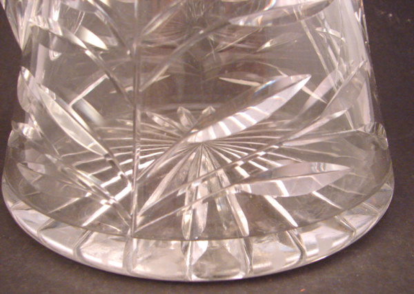 Cut and Leaded Glass Pitcher. 10 1/4"h. Some scratc - 3