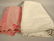 2570: Two Cotton Bed Covers. White and pink. White 83"