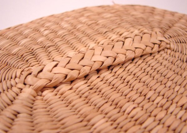 Native American Sweetgrass Covered Basket. 3 1/2"h - 2
