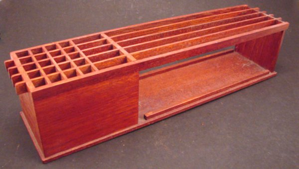 Vintage Teak Desk Organizer / Accessory. 3 1/2"h