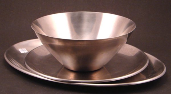 Three Swedish Vintage Stainless Steel Serving Pie