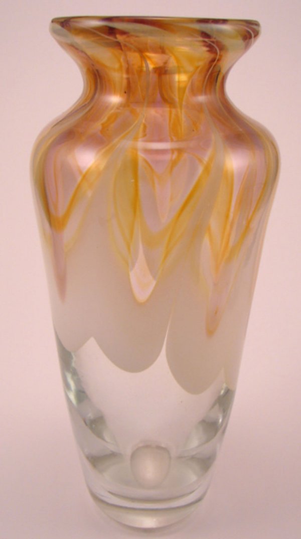 David R. Boutin Signed Art Glass Vase. Signed "Da