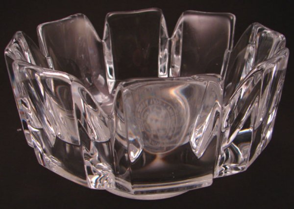 Cut Leaded Glass Bowl. Marked Golf Association. 4