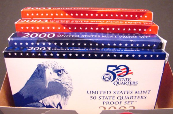 Two 2003 Silver Proof Sets + 2000 Proof Set + 200