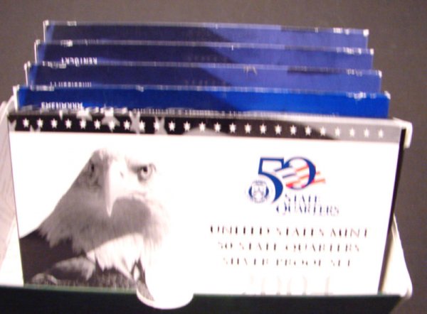 Five Proof Quarter Sets; one each year 2000-2004