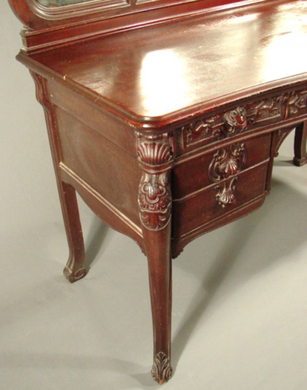 Victorian Carved Mahogany Dressing Table. 60 1/4"h - 3