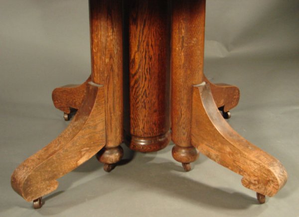 Victorian Oak Extension Dining Table with self stor - 2