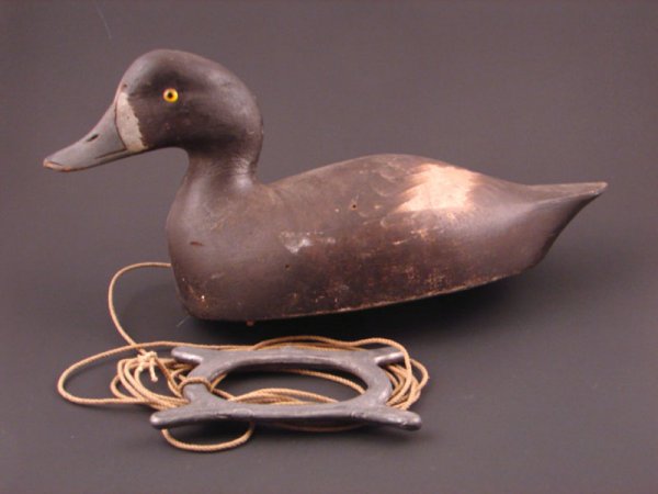 Roy Conklin Duck Decoy with plaque on bottom reads: Roy Conklin Duck Decoy with plaque on bottom reads "Donald B. Baxter, Syracuse, N.Y.". Approximately 6 1/2"h x 12"w x 5 1/2"