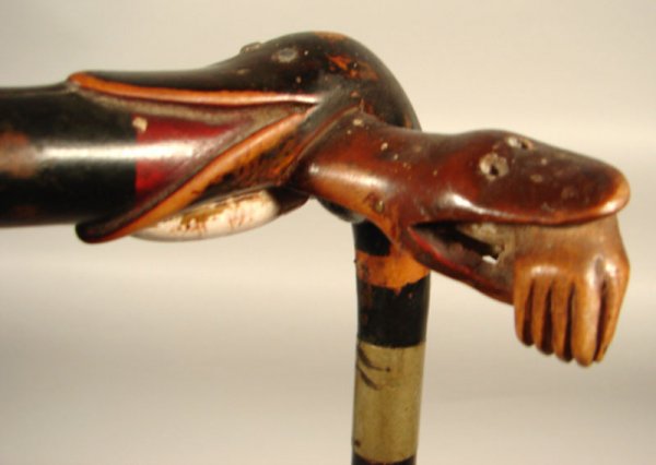 Incredible American Carved & Paint Decorated Folk - 3