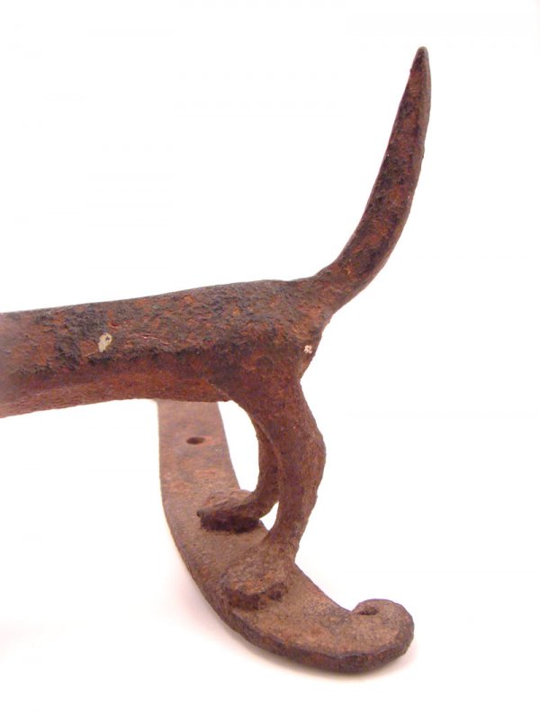 Unusual Figural Folk Art Iron Boot Scraper - Dog - 3