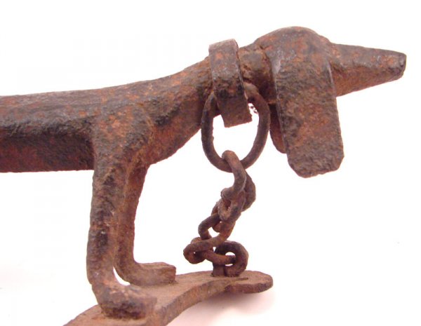 Unusual Figural Folk Art Iron Boot Scraper - Dog - 6