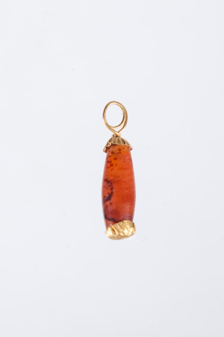 ANCIENT ROMAN GOLD CARNELIAN AMULET, 100ADÂ : Ancient Roman Gold Carnelian Amulet, 100ADÂ 12mm. good condition.