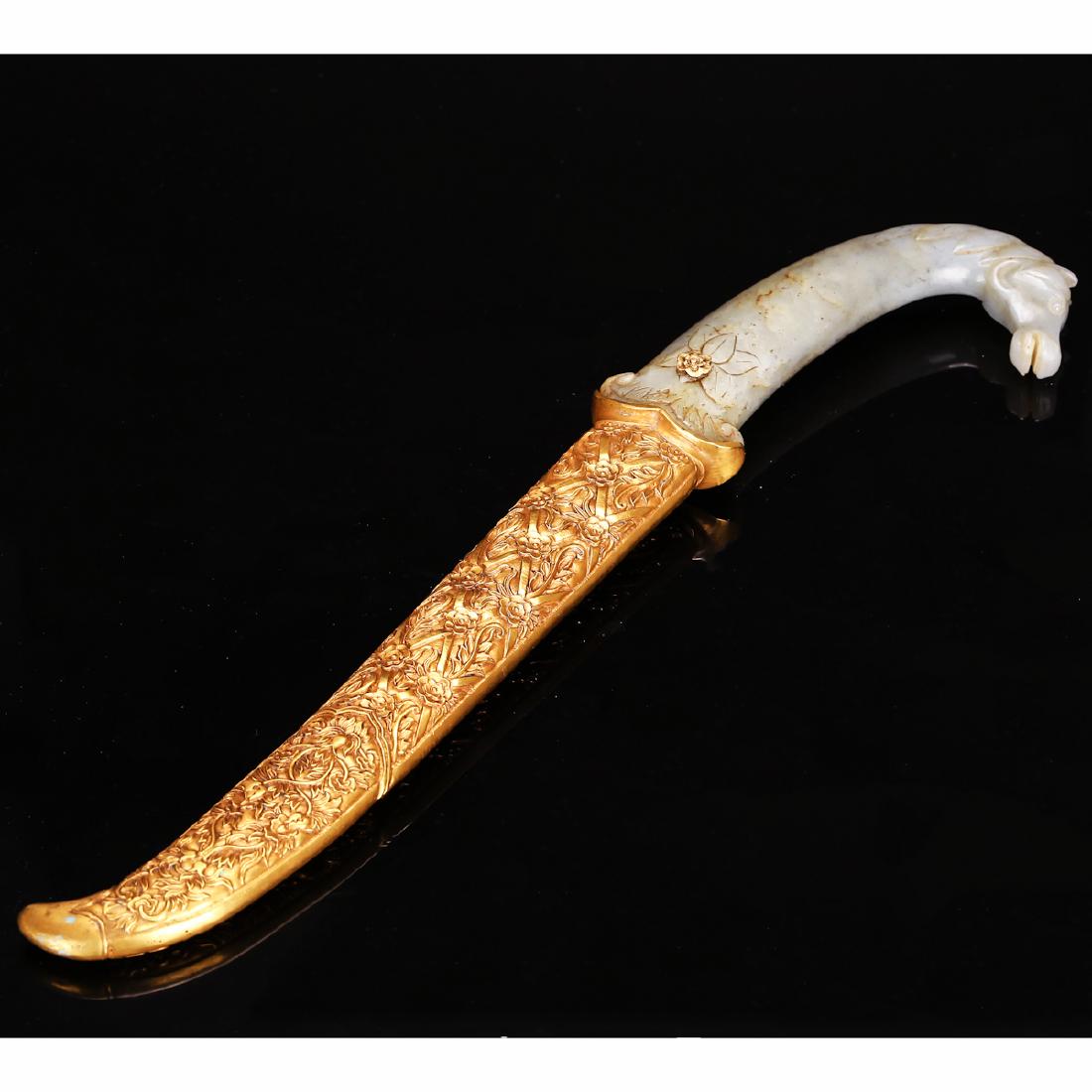 CHINESE DAGGER W/ WHITE JADE HANDLE Nov 29, 2018 Anders Auction Inc in ny