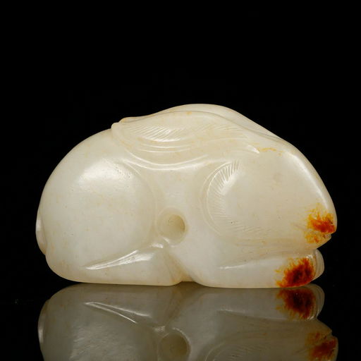 Chinese White Jade Rabbit Qing Dynasty