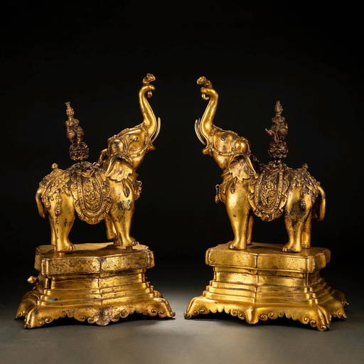 Pair of Giltbronze Elephants Apr 30, 2022 Anders Auction Inc in ny