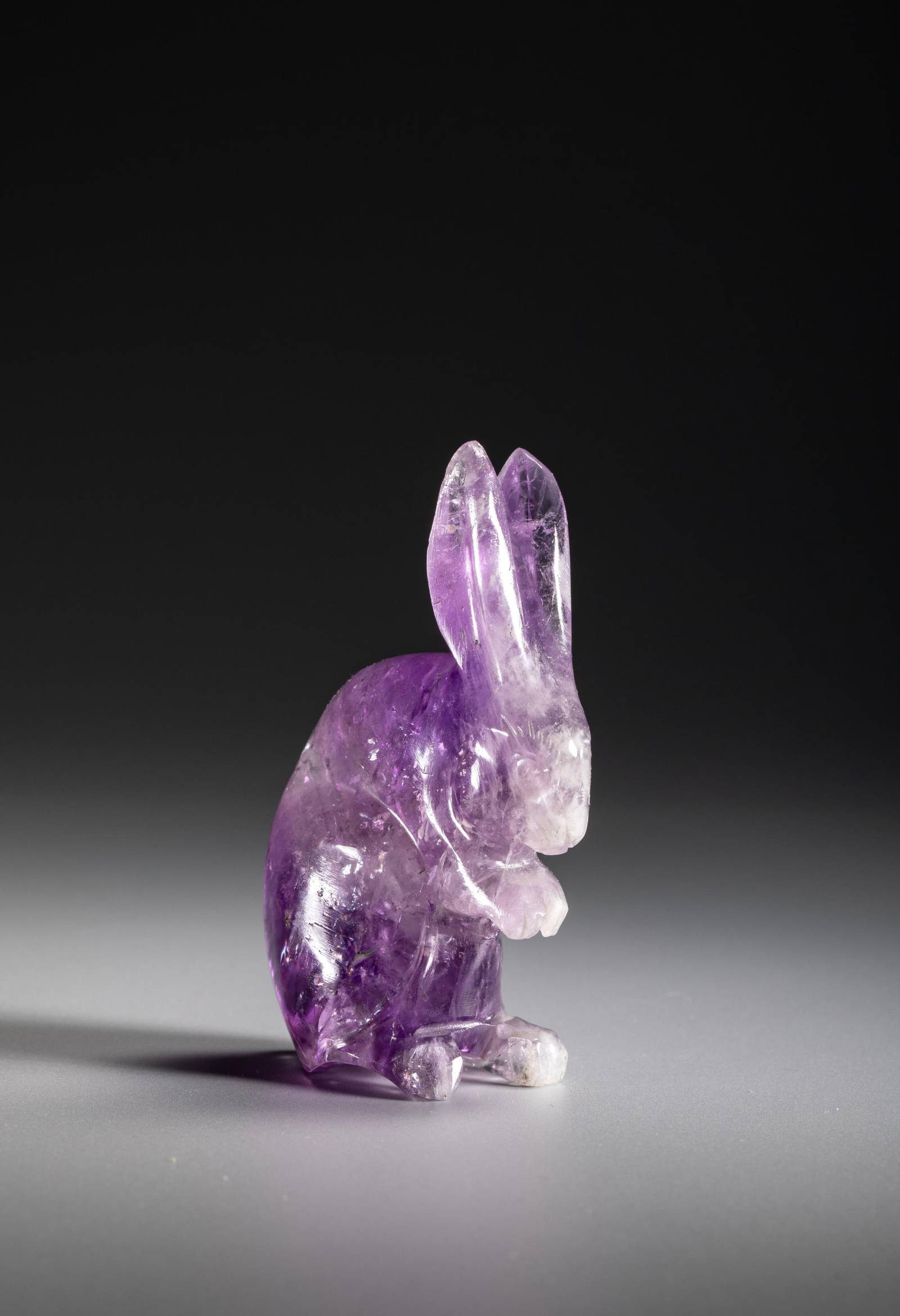 Chinese Amethyst Carved Rabbit Auction