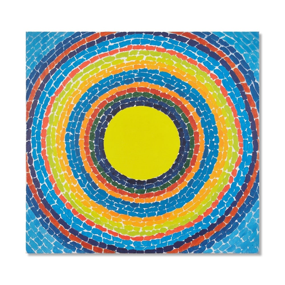 ALMA WOODSEY THOMAS (1891-1978), ATTRIBUTED TO, ACRYLIC ON CANVAS: Signed (verso) Image Dimensions: 37 3/8 x 35 3/8 in (95 x 90 cm) This painting comes with COA. Alma Woodsey Thomas holds a distinctive position in twentieth century American art, recognized for her ra