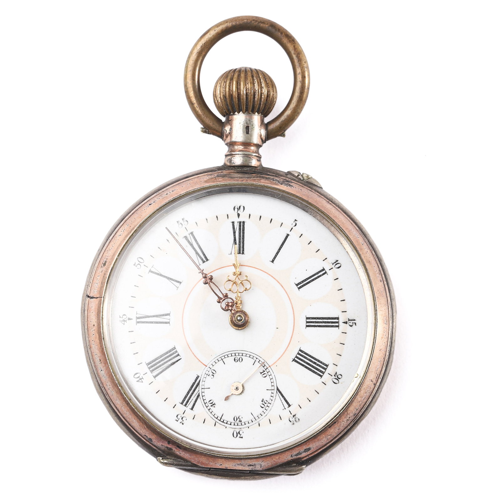 A SILVER OPEN-FACED POCKET WATCH, DATED 1902 - 2