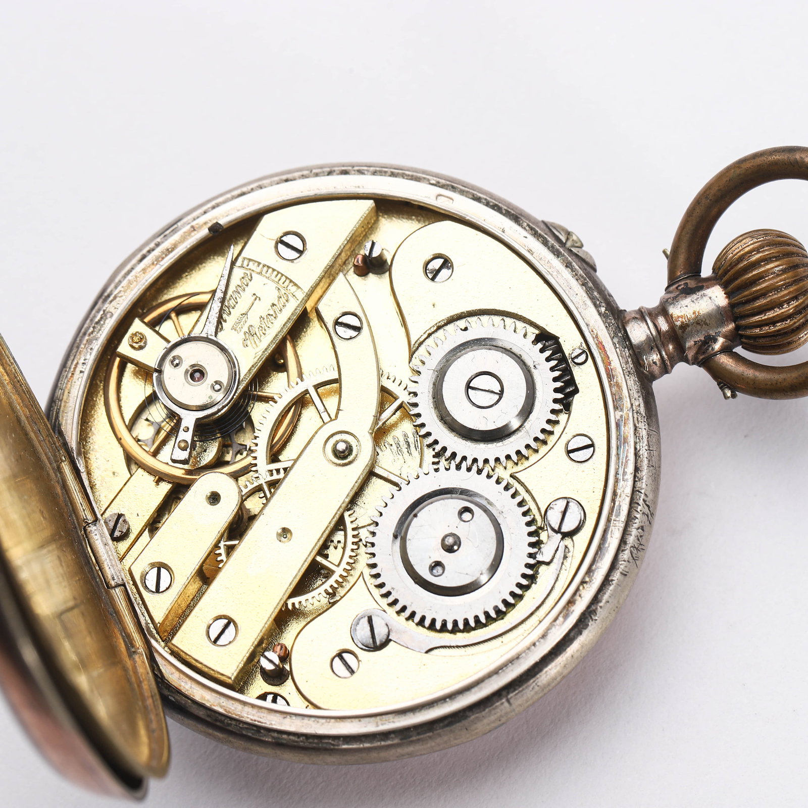A SILVER OPEN-FACED POCKET WATCH, DATED 1902 - 6