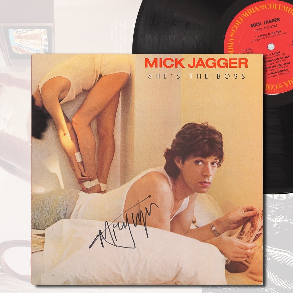 MICK JAGGER SIGNED SHE'S THE BOSS LP (1 of 6)