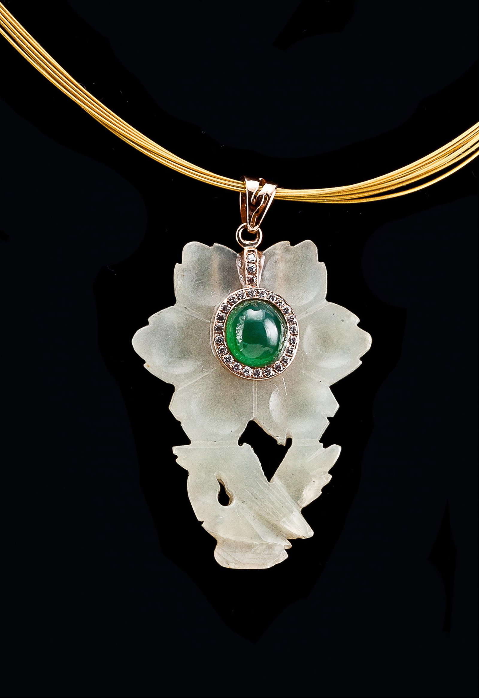 Jadeite And White Jade Pendant (1 of 1)