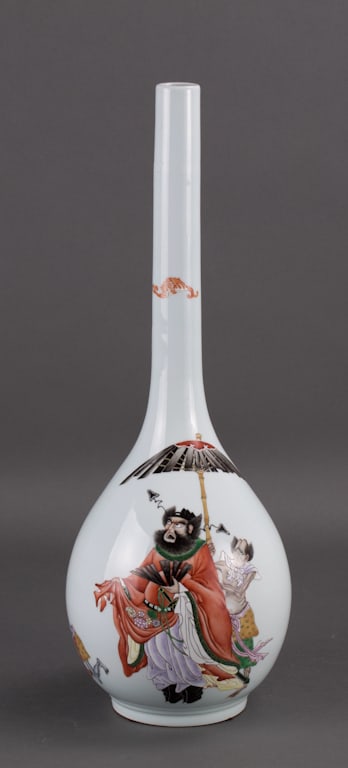 Chinese Republic Famille Rose Long Neck Vase (1 of 6)