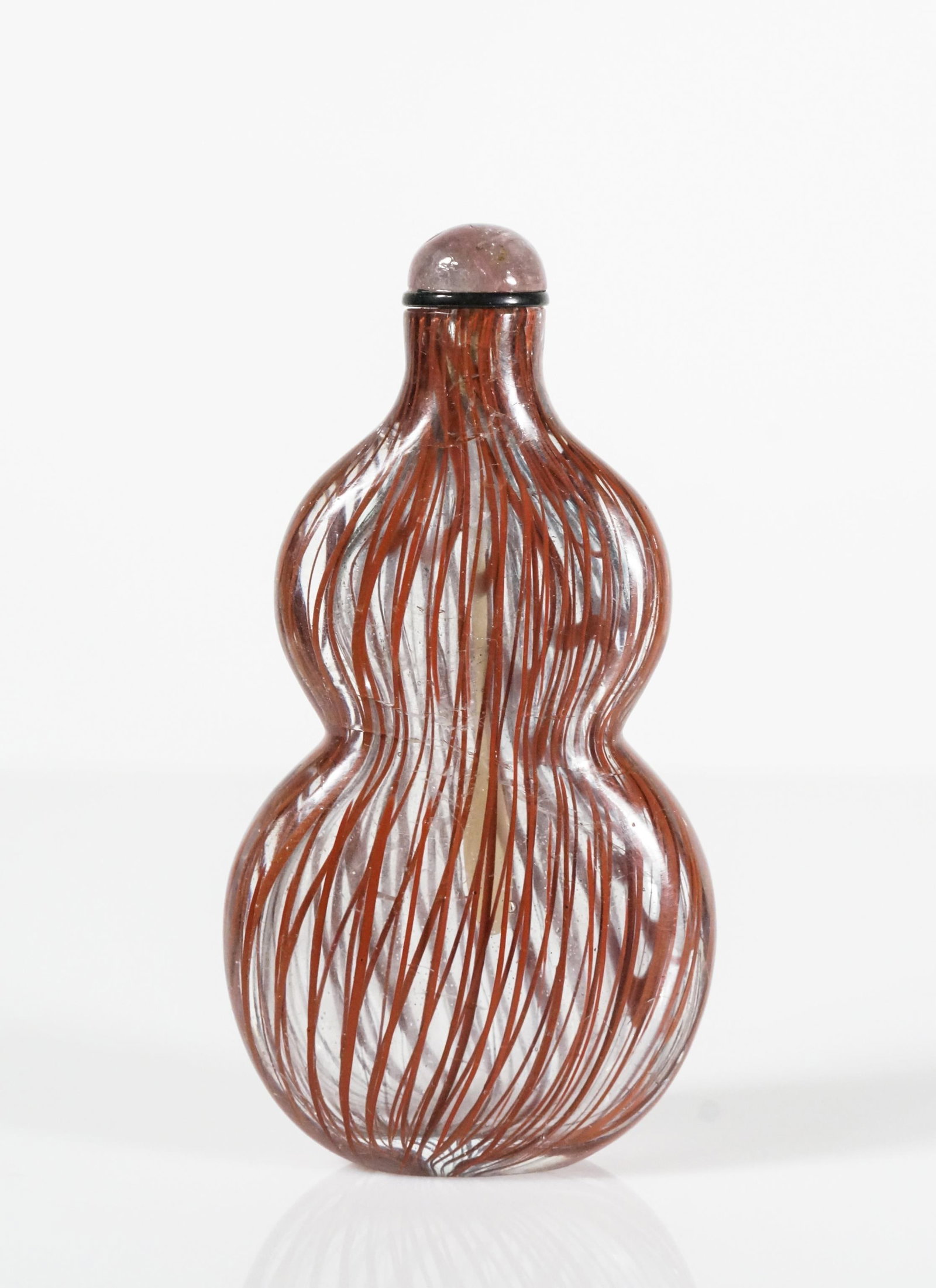 Chinese Peking Glass Snuff Bottle, Double Gourd Sh: Height: 3.25in.