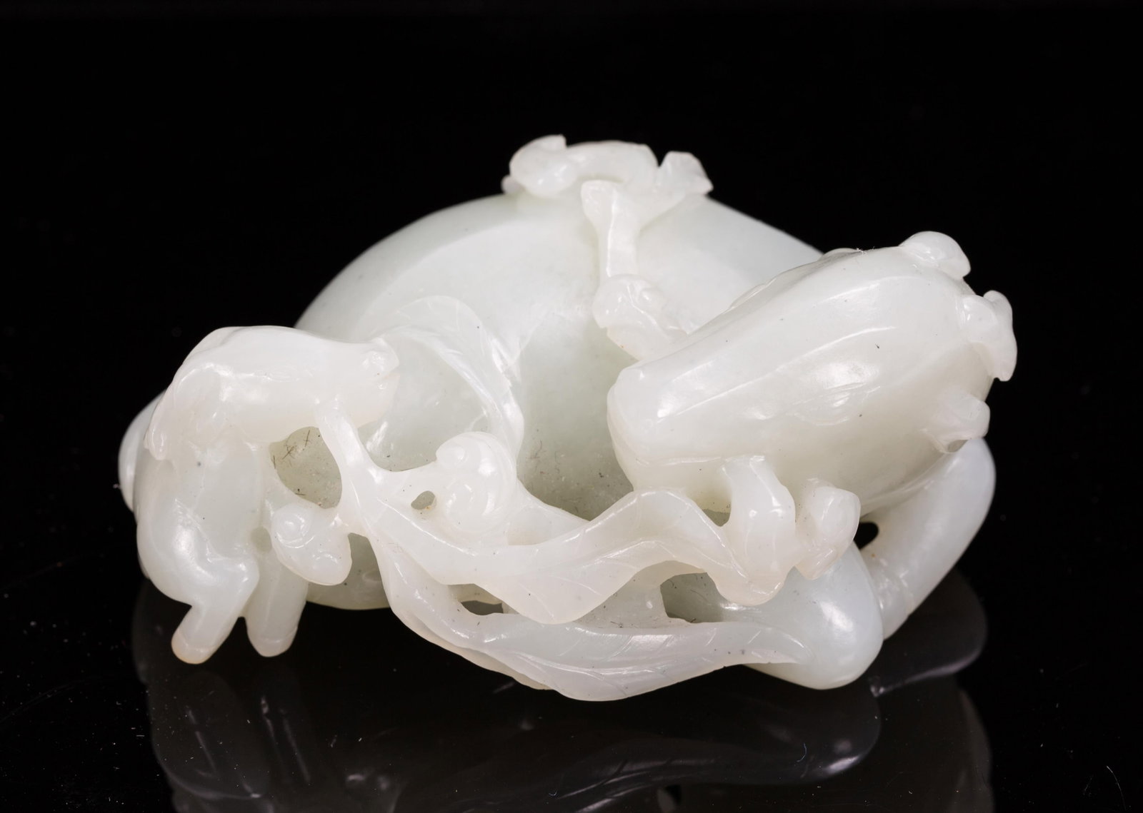 Chinese Jade Carved Dears With Lingzhi (1 of 6)