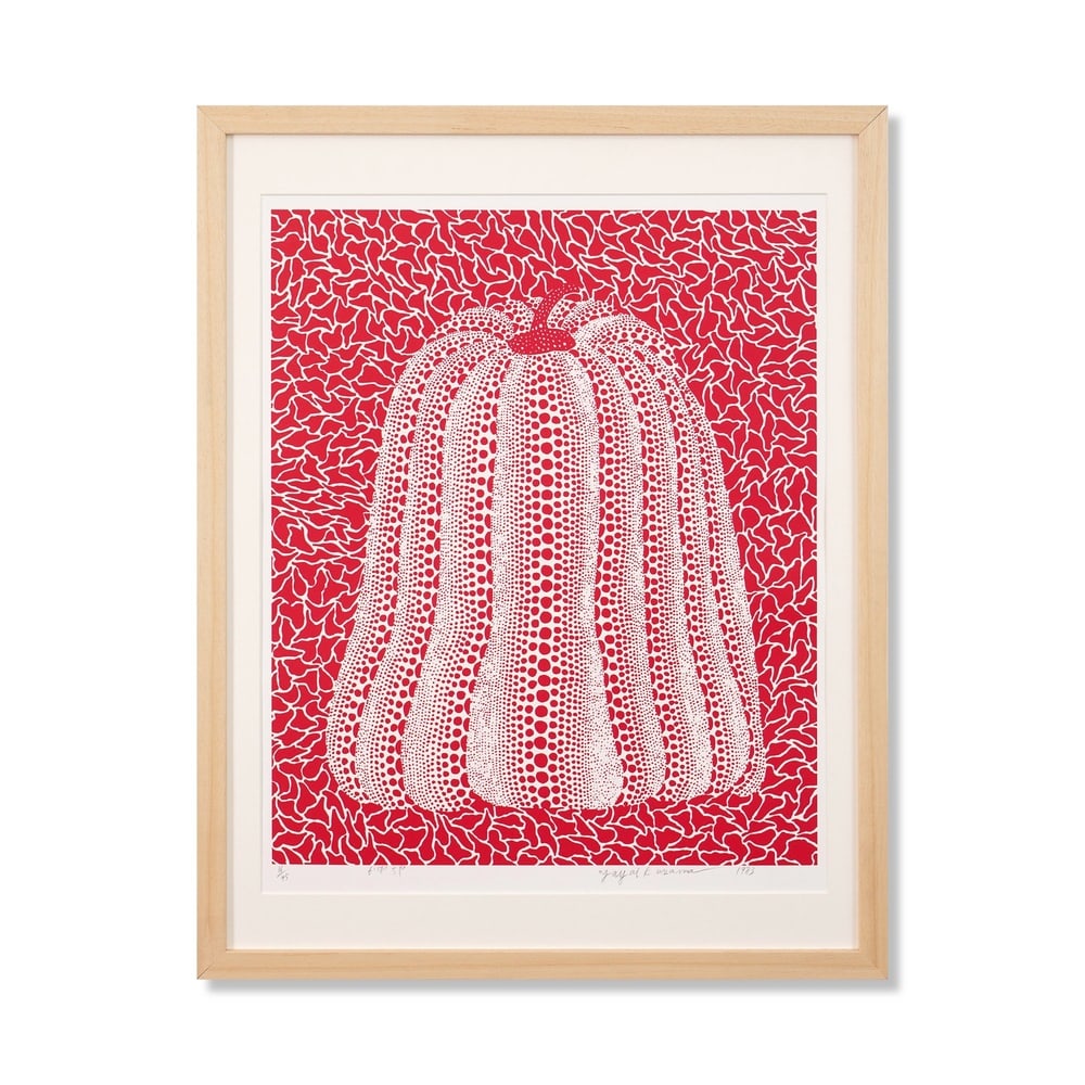 YAYOI KUSAMA (B.1929), SILKSCREEN PRINT: Signed (lower right) Image Dimensions: 24 3/8 x 19 5/8 in (62 x 50 cm) Framed Dimensions: 30 3/4 x 24 in (78 x 61 cm) Yayoi Kusama (b. 1929) stands as one of the most iconic and influential female art