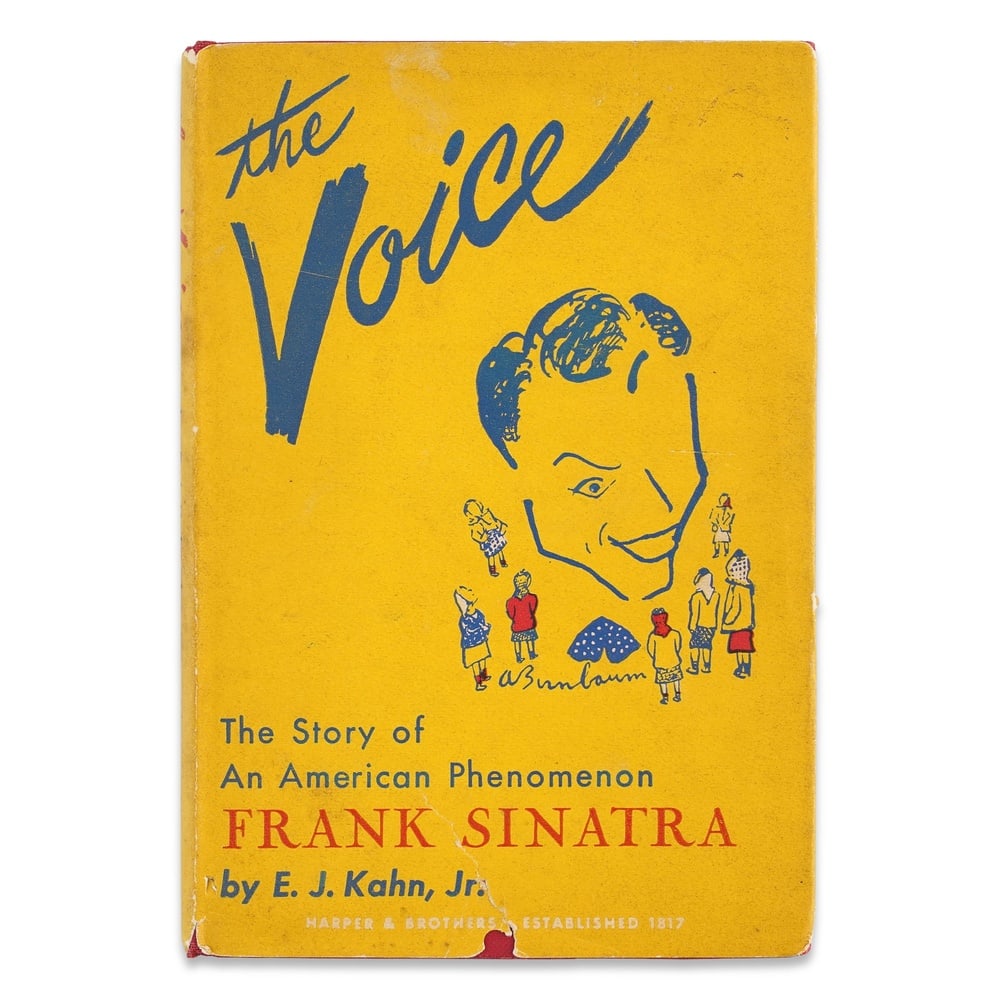 FRANK SINATRA SIGNED FIRST EDITION "THE VOICE": 7 5/8 x 5 3/8 in (19.5 x 13.5 cm) Provenance and Authentication: According to the Letter of Authenticity (LOA) and Certificate of Authenticity (COA) provided by the consignor, this collectible was sub