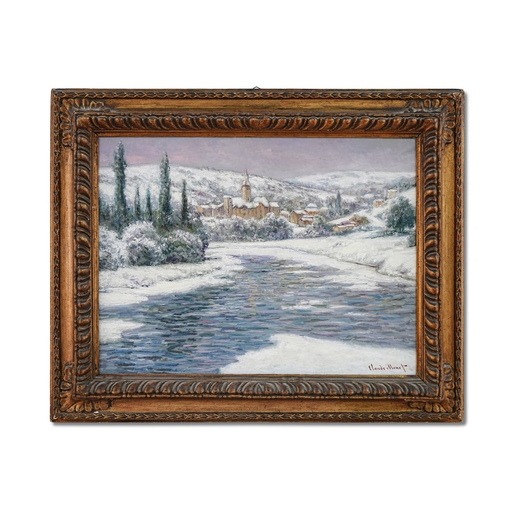 CLAUDE MONET (1840-1926), ATTRIBUTED TO, OIL ON CANVAS: Signed (lower right) Image Dimensions: 24 x 32 in (61 x 81 cm) Framed Dimensions: 41 3/8 x 33 1/2 in (105 x 85 cm) This painting comes with COA. Claude Monet (1840-1926) was a founding figure of the I