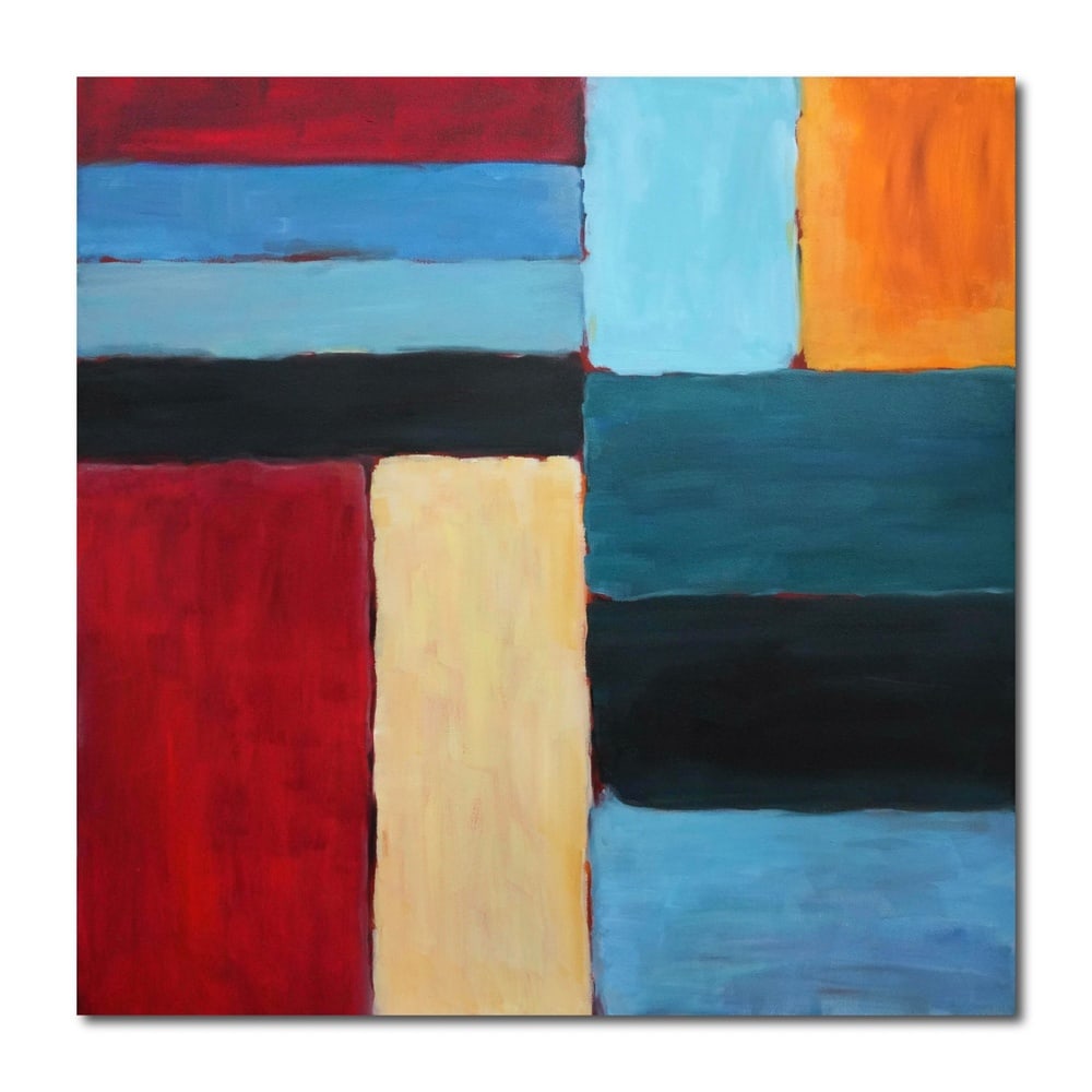 SEAN SCULLY (B.1945), ATTRIBUTED TO, OIL ON CANVAS: Signed (verso) Image Dimensions: 47 1/4 x 47 1/4 in (120 x 120 cm) This painting comes with COA. Sean Scully stands as one of the most influential figures in contemporary abstract painting, whose work