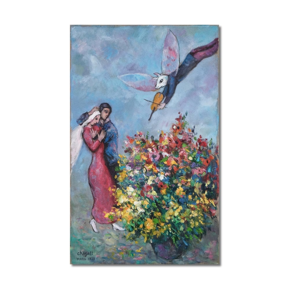 MARC CHAGALL (1887-1985), ATTRIBUTED TO, OIL ON CANVAS: Signed (lower left) Image Dimensions: 24 x 15 in (61 x 38 cm) This painting comes with COA. Marc Chagall remains one of the most lyrical and emotionally resonant painters of the twentieth century, who