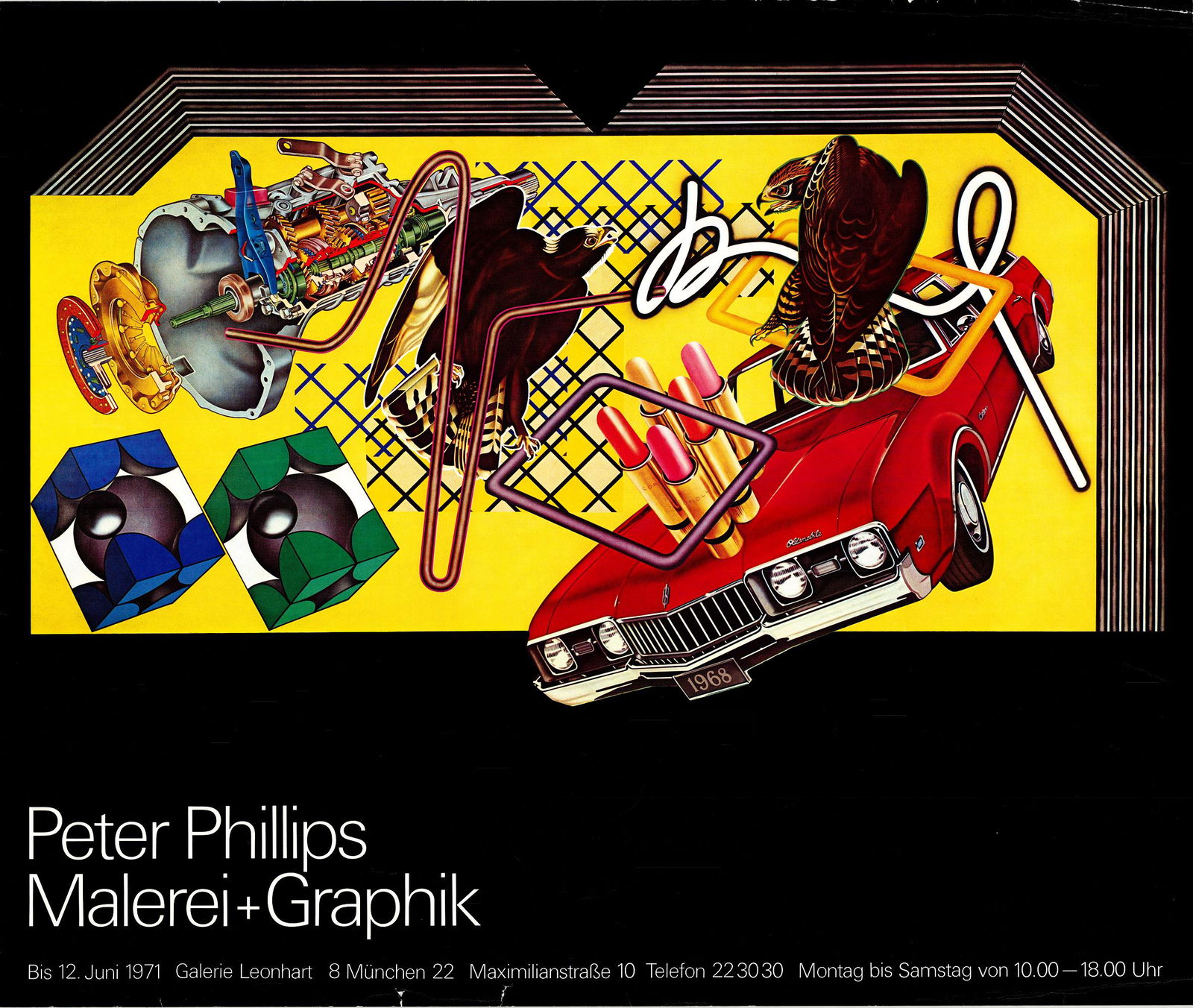 Peter Phillips, Galerie Leonhart: Peter Phillips, Galerie Leonhart, MÃ¼nchen, 1971, offset, cm 66,5x80.