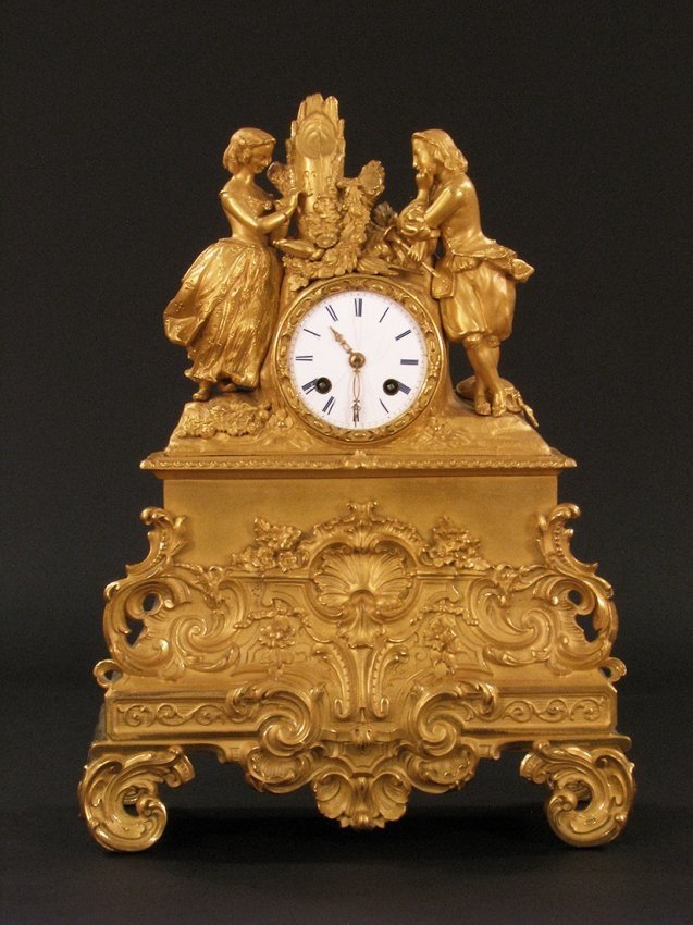 19TH CENTURY GILT BRONZE CLOCK (1 of 1)