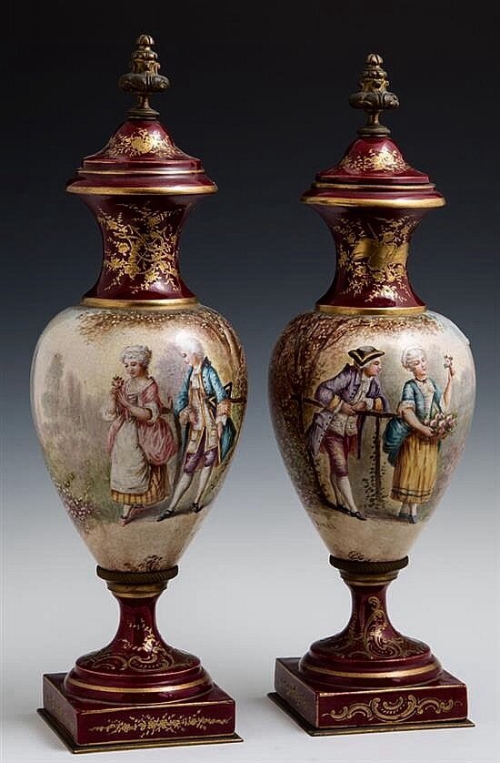 PAIR OF 19TH CENTURY SEVRES VASES (1 of 1)