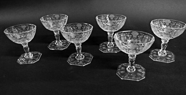 SET OF 6 LOBMEYR CHAMPAGNE GLASSES (1 of 5)