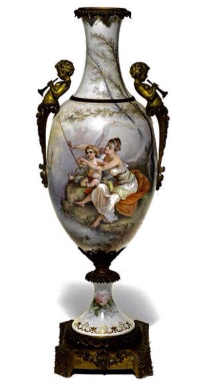A LARGE 19TH C ORMOLU MOUNTED SEVRES VASE (1 of 7)