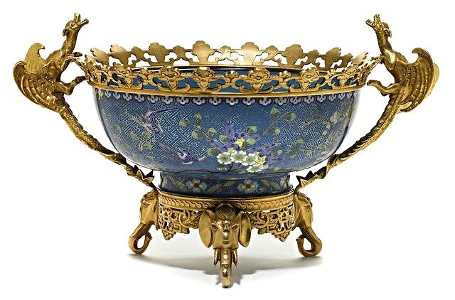 A CHINESE CLOISONNÉ AND FRENCH GILT BRONZE MOUNTED (1 of 1)