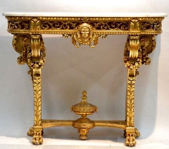 19TH CENTURY ITALIAN GILT WOOD CONSOLE (1 of 2)