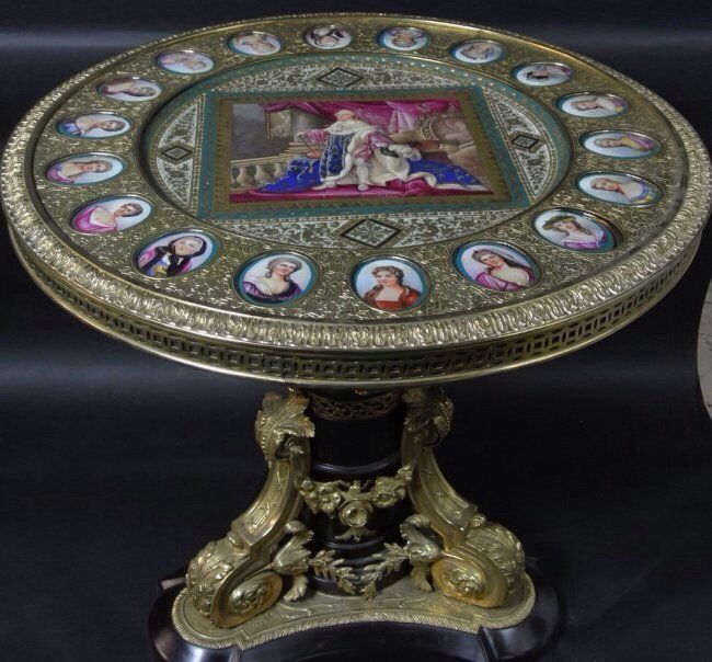 A SEVRES STYLE ORMOLU MOUNTED CENTER TABLE (1 of 3)